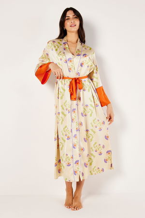 Flower Printed Satin Robe product image