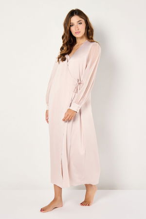 Satin Robe with Chiffon Sleeves and Side Tie product image