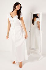 Buttoned Satin Maxi Dress product image 1