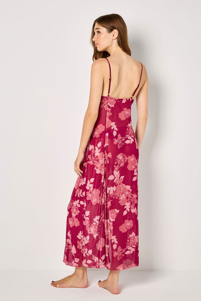 Floral Long Mesh Dress with Side Slit product image 2