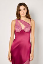 Asymmetric Satin Slip with Lace Details product image 3