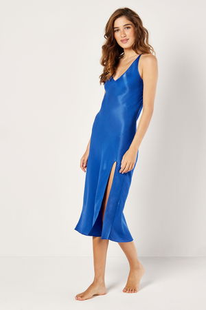 Satin Slip with Side Slit and Crossed Back Straps product image