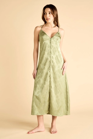 Buttoned Jacquard Satin Slip product image