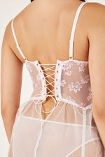 Light Pink Lace Corset Babydoll with garter  product image 3