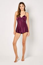 Satin Romper with Embroidered Lace product image 2