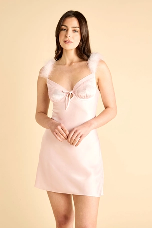 Satin Baby doll with Feather Details product image