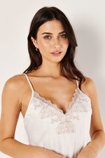 White Satin Cami Set with Lace product image 3