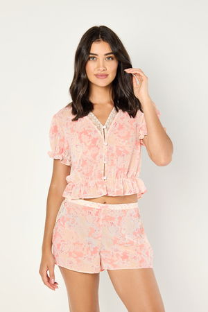 Short Floral Chiffon Pyjama Set product image