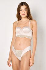 Corset Style Satin Bra with Lace Details product image 2