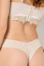 Satin Brazilian Brief with Lace Details product image 3