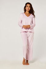 Fleece Pyjama Set with deep v-neck product image 1