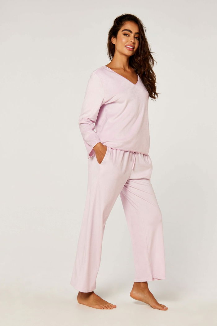 Fleece Pyjama Set with deep v-neck product image 5