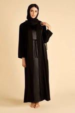 عباية ساتان بربطة أمامية product image 1