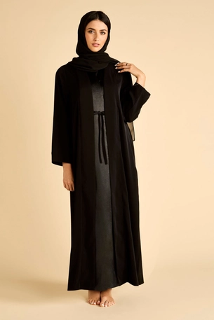 Satin Abaya with Front Tie product image