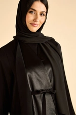 عباية ساتان بربطة أمامية product image 4