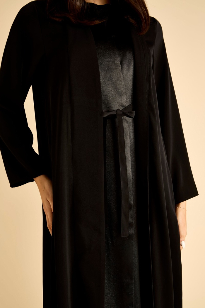 Satin Abaya with Front Tie product image 3