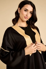 Black Abaya with Gold Trim and Matching Veil product image 4