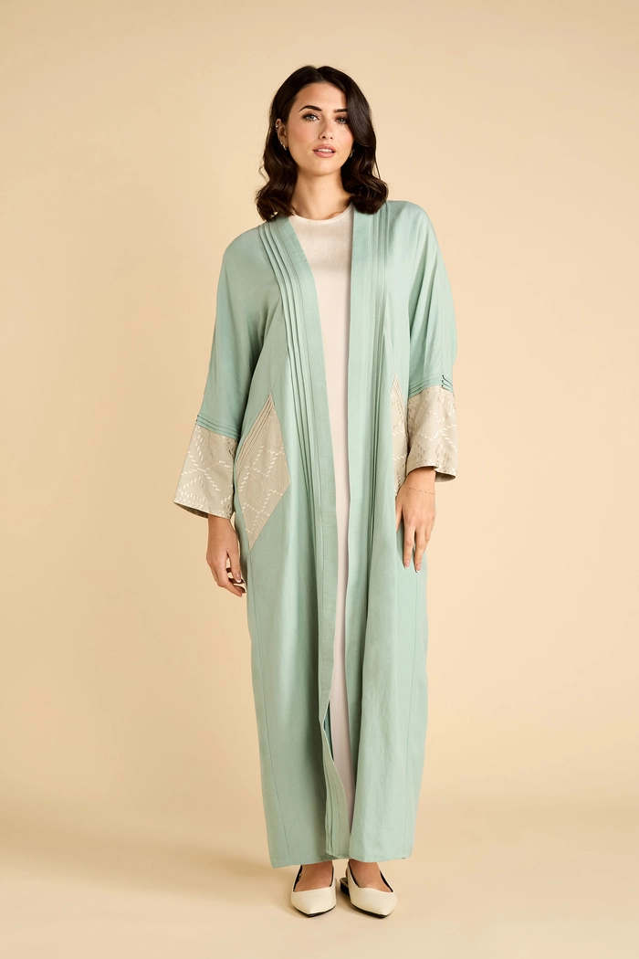 Wide Cut Linen Abaya with Embroidery product image 2