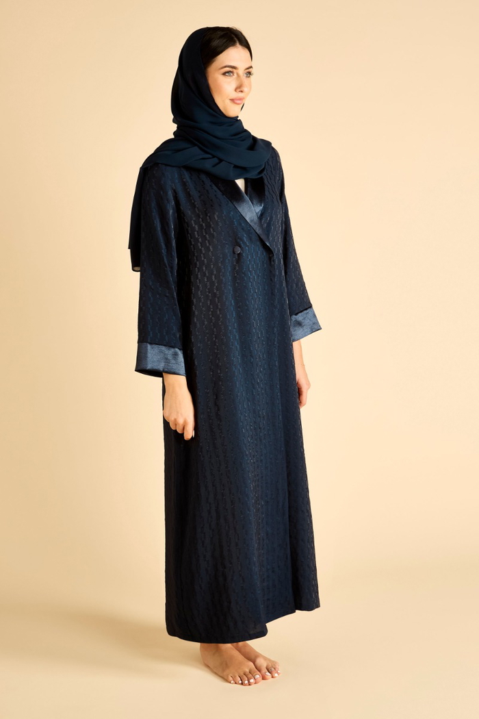 Jacquard Abaya with Satin Details product image 5