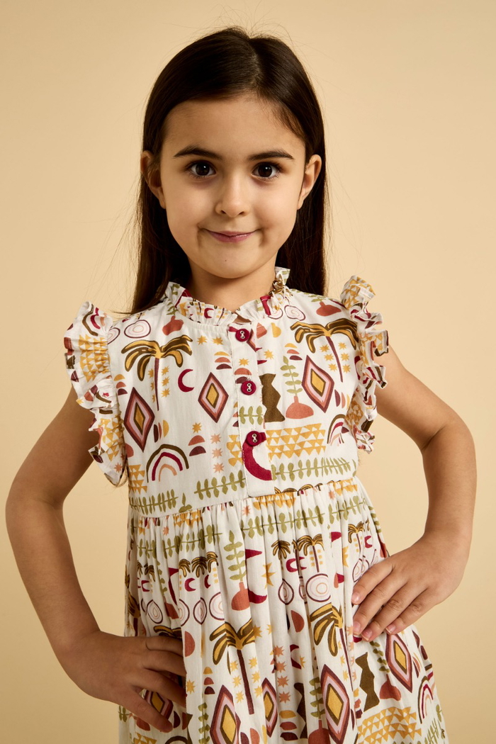 Girls' Knee-Length Dress with Heritage-Inspired Print product image 2