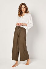 Loose Textured Pants with Waist Tie product image 1