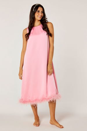 Midi Dress with Feathered Hem product image