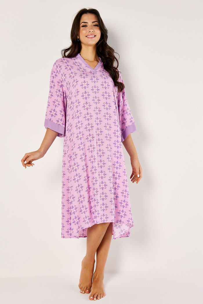 Midi Printed Dress with a V Neck product image 1