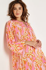 Printed Wide Cut Dress with Long Sleeves product image 1