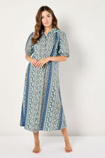 Maxi Printed Buttoned Dress with Shirt Collar product image 2