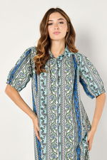 Maxi Printed Buttoned Dress with Shirt Collar product image 3