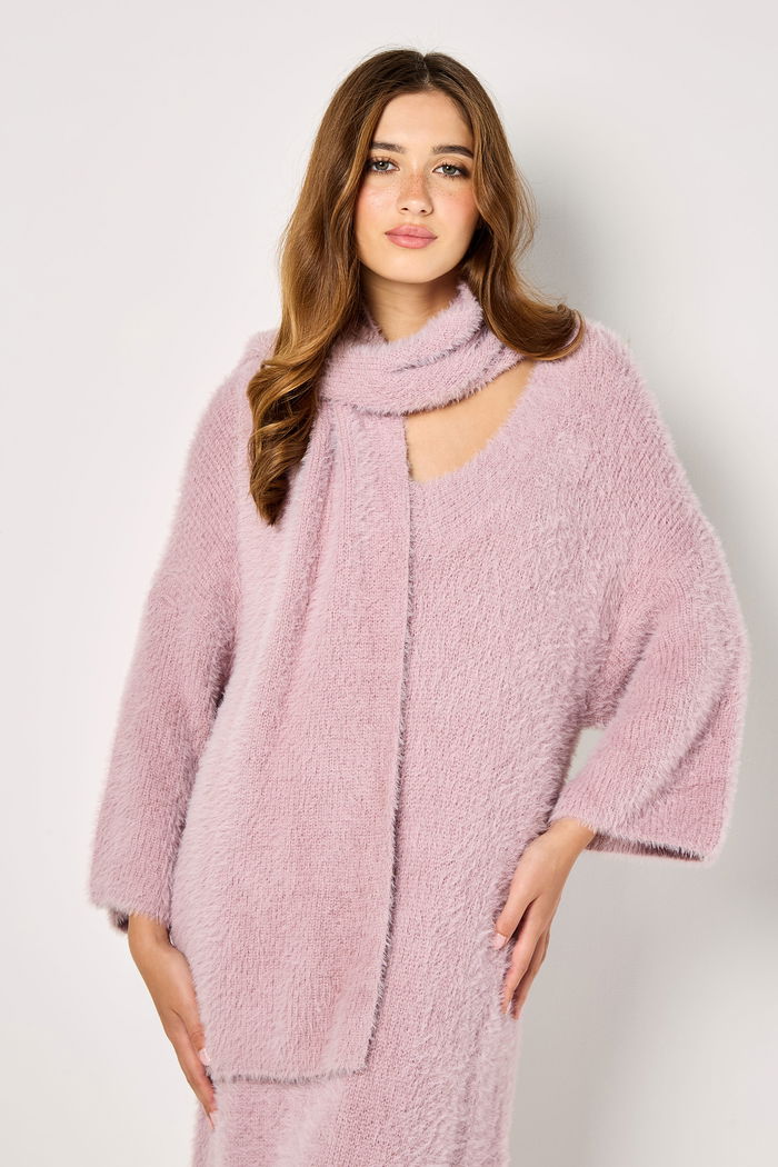 Fluffy Knit Dress with Matching Scarf product image 7