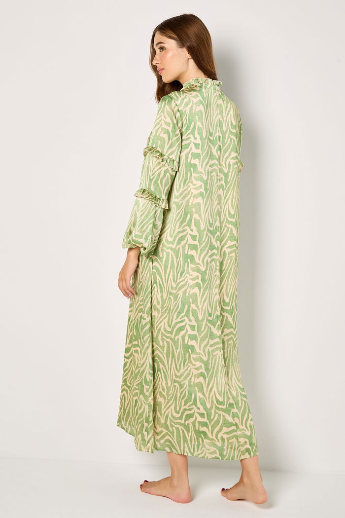 Printed Dress with Ruffled and Layered Bell Sleeves product image 3