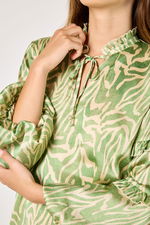 Printed Dress with Ruffled and Layered Bell Sleeves product image 4