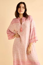 Midi Printed Pink Dress with Wide Sleeves product image 3