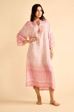 Midi Printed Pink Dress with Wide Sleeves product image 2