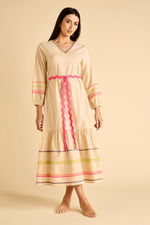 Maxi Wide Dress with Wavy Details product image 1