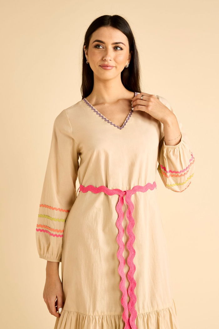 Maxi Wide Dress with Wavy Details product image 2