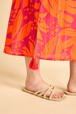 Maxi Printed Dress with Belt and Tassels product image 4