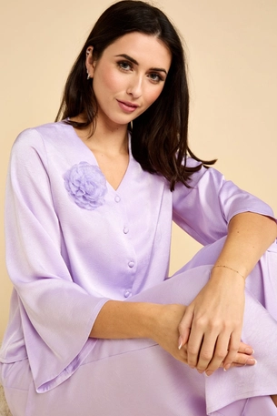 Satin Lounge Set with Removable Brooch product image