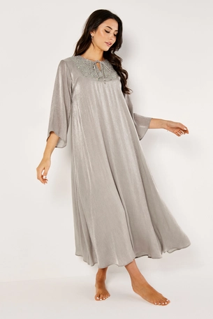 Maxi Kaftan with Embroidery and Pearl and Necktie product image