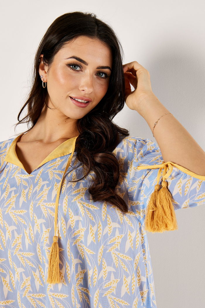 Printed Kaftan with Tassels product image 3