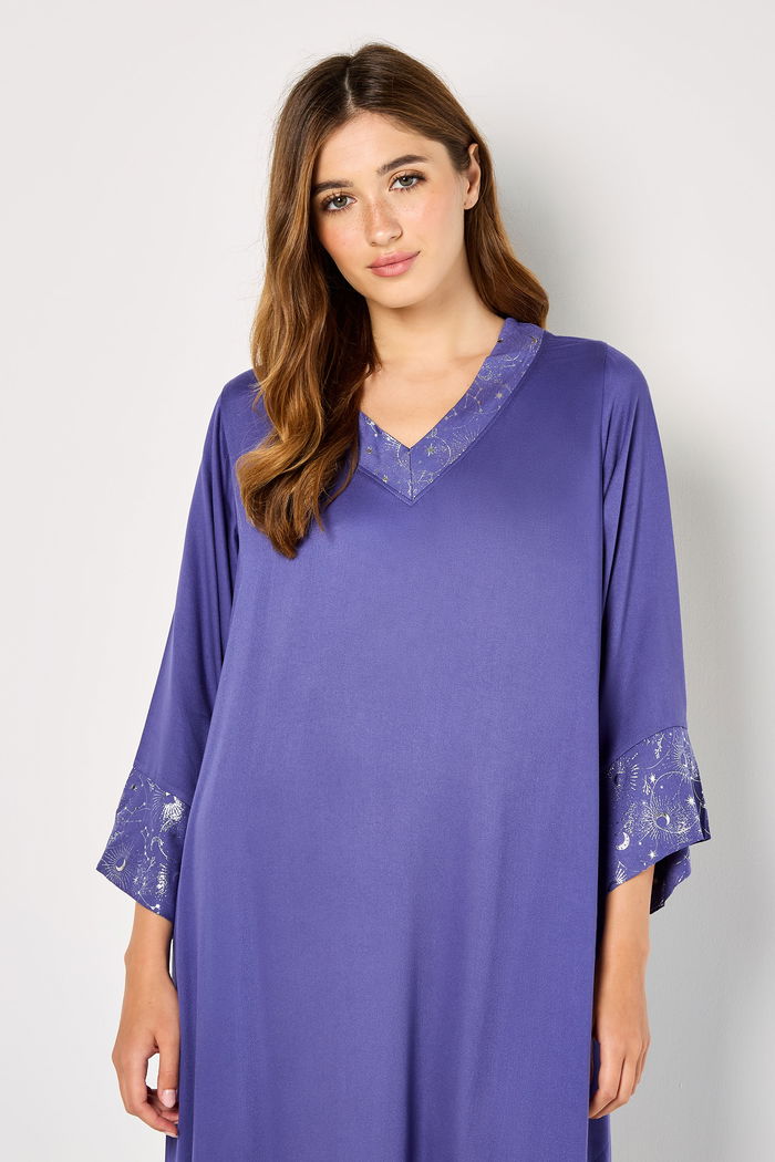 V-Neck Maxi Kaftan with Metallic Printed Trims product image 3