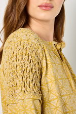 Long Printed Kaftan with Smocking on Shoulders product image 4