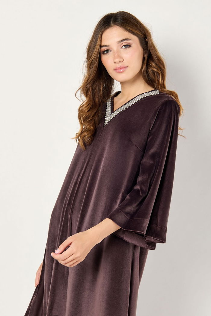 Maxi Fleece Kaftan with Embroidered Neckline product image 2