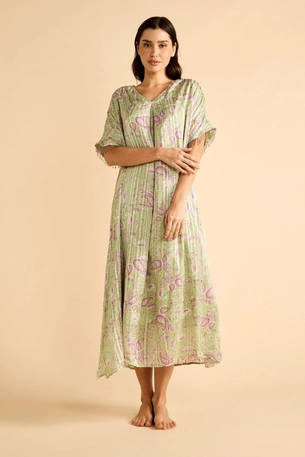 Long Pleated Green Kaftan product image