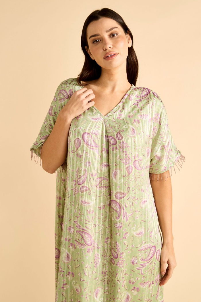 Long Pleated Green Kaftan product image 2