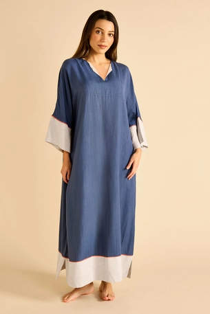 Maxi Kaftan with Color Blocked Sleeves and Hem product image