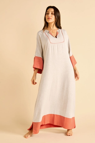 Maxi Kaftan with Color Blocked Sleeves and Hem product image