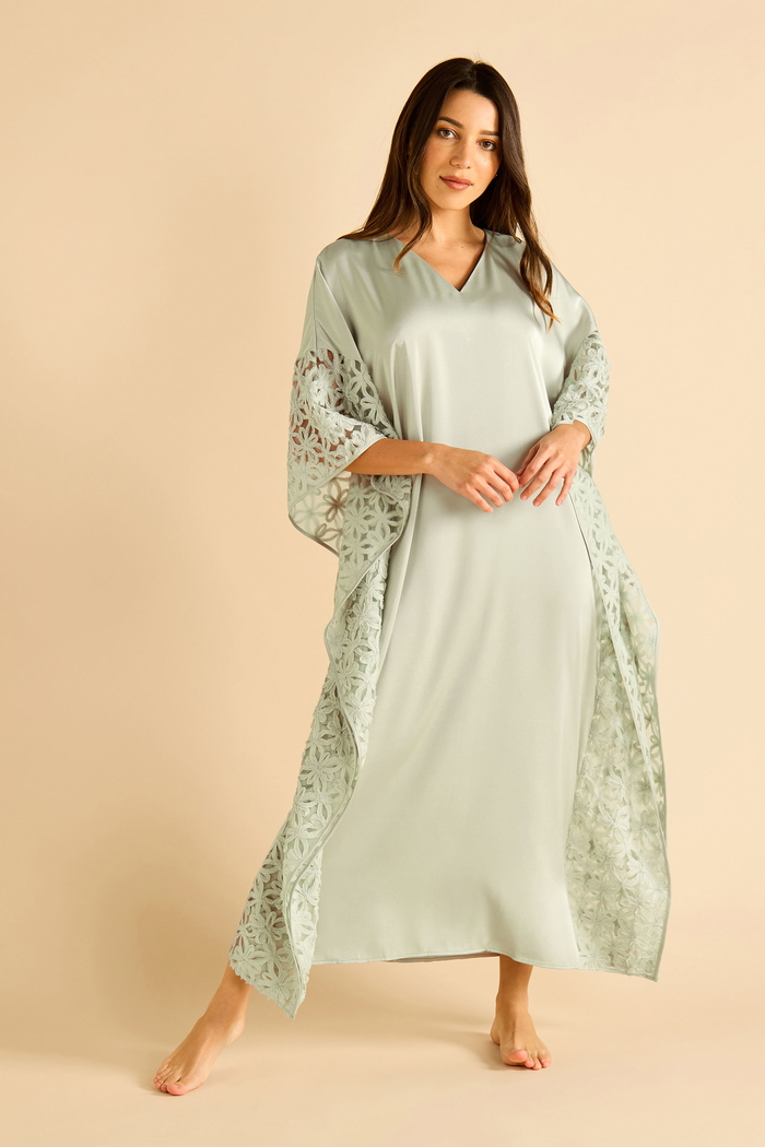 Satin Kaftan with Lace Detailing product image 1