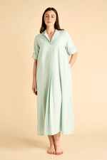 Short-Sleeve Linen Kaftan with Collar product image 1